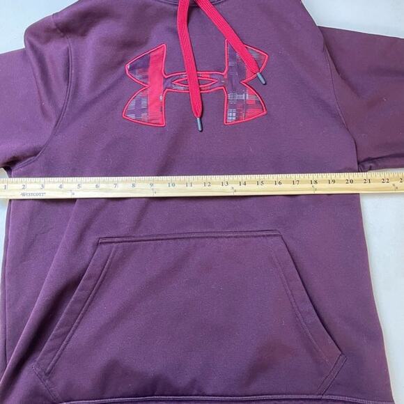 Under Armour Womens Burgundy‎ Drawstring Logo Kangaroo Pullover Hoodie Medium - Picture 5 of 8